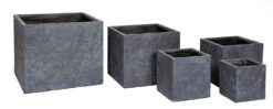 Plantenbak Arizona Cubi - L28 X B28 X H28cm - Donkergrijs -Bloempot Kortings Winkel arizona cubi graphite w28h28 plantenbak 7 8