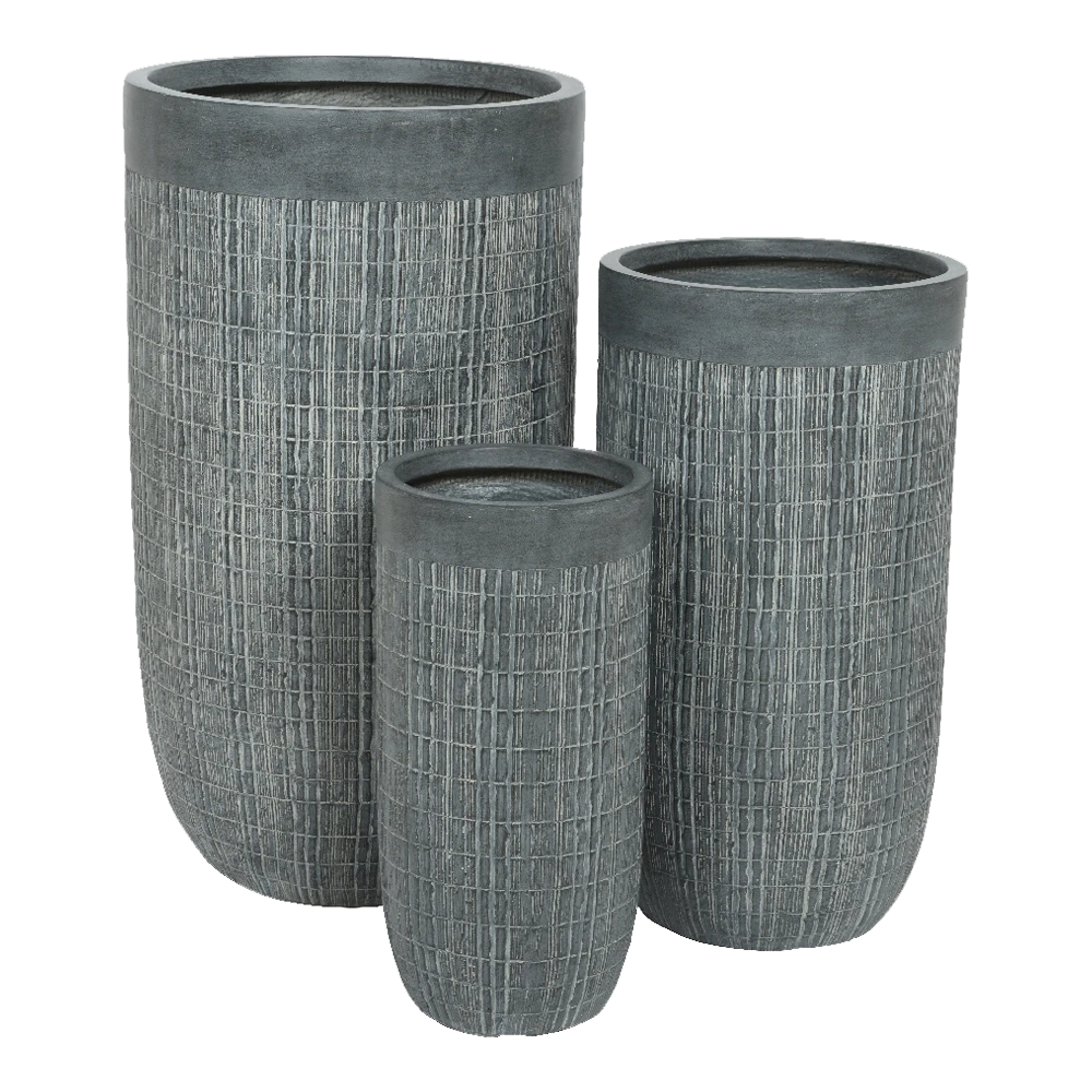 Bloempot Bryan hoog - d24 x h49cm - Grijs Bloempot Bryan Hoog - D24 X H49cm - Grijs -Bloempot Kortings Winkel bloempot bryan hoog grijs bloempot 2