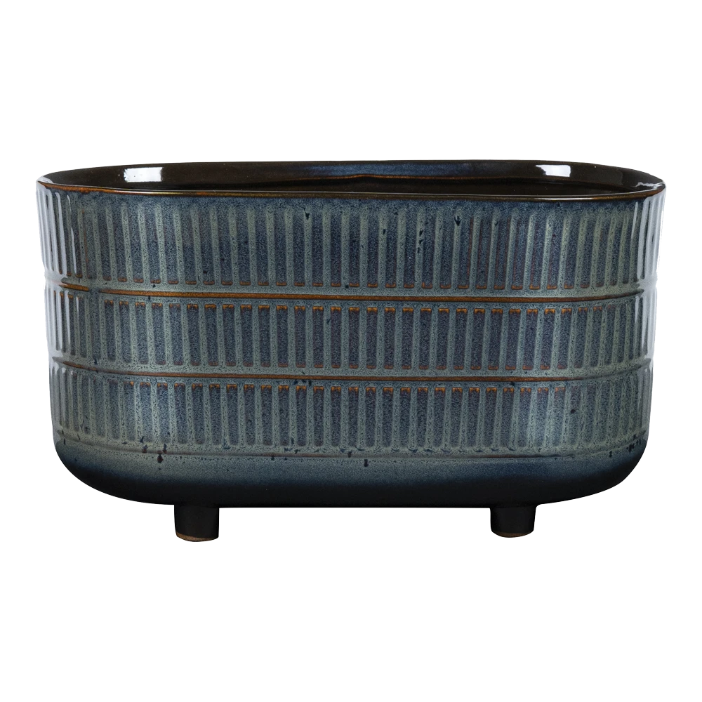 Bloempot Denise Ovaal - L26 X B13 X H15cm - Sky Blue -Bloempot Kortings Winkel