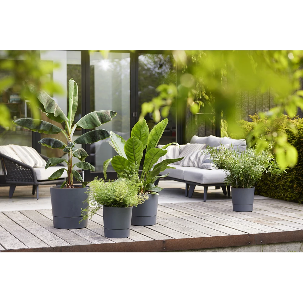 Bloempot Elho Greensense Aqua Care rond - d30 x h29cm - Houtskoolgrijs Bloempot Elho Greensense Aqua Care Rond - D30 X H29cm - Houtskoolgrijs -Bloempot Kortings Winkel