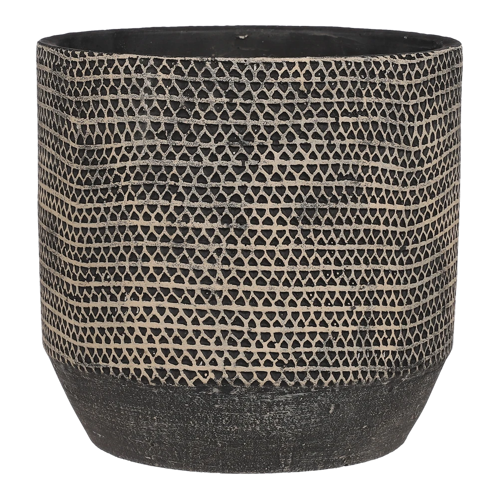 Bloempot Jack - D19,5 X H18,5cm - Zwart -Bloempot Kortings Winkel