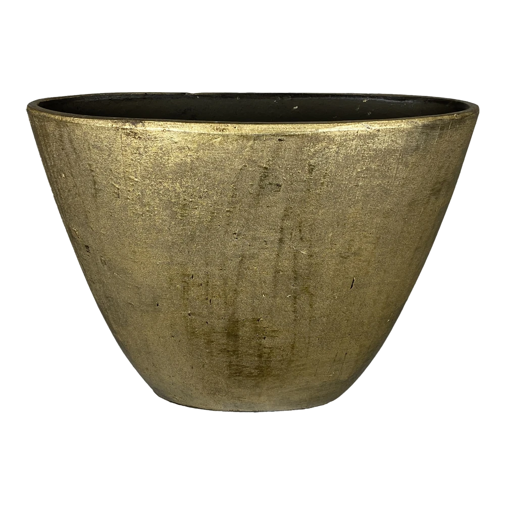 Bloempot Kos ovaal - l49 x b21 x h37cm - Goud Bloempot Kos Ovaal - L49 X B21 X H37cm - Goud -Bloempot Kortings Winkel