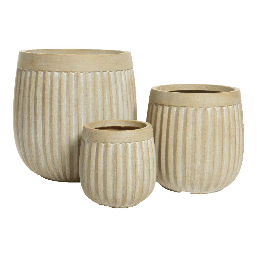 Bloempot Laura - d32 x h32cm - Beige Bloempot Laura - D32 X H32cm - Beige -Bloempot Kortings Winkel bloempot laura beige bloempot 2