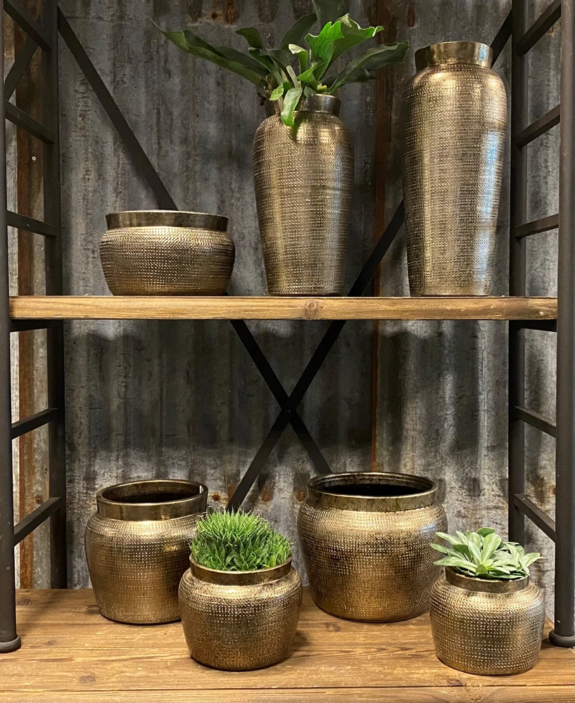 Plantenschaal Marrakesh - d24 x h14cm - Zilver Goud Plantenschaal Marrakesh - D24 X H14cm - Zilver Goud -Bloempot Kortings Winkel bloempot marrakesh serie 3 1 4