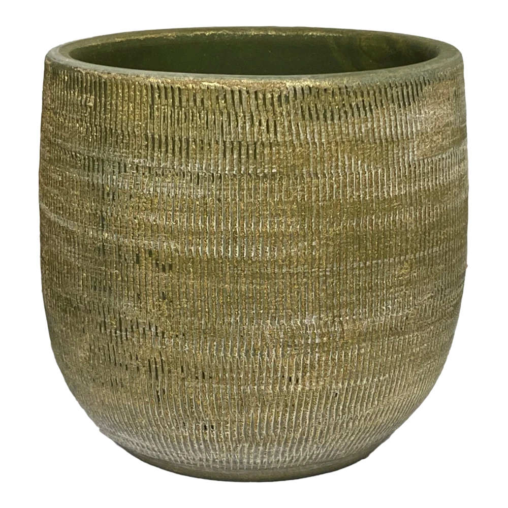 Bloempot Miami - d27 x h25cm - Groen Cement Bloempot Miami - D27 X H25cm - Groen Cement -Bloempot Kortings Winkel