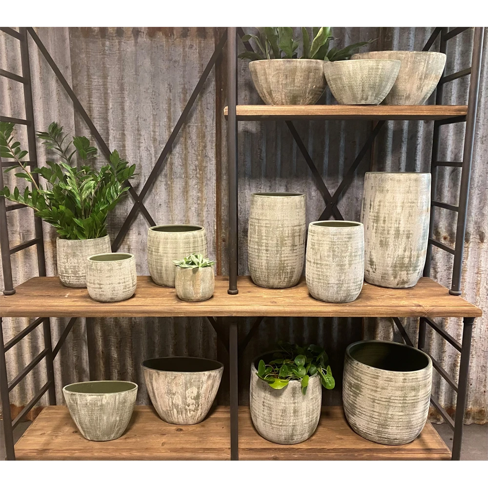 Bloempot Miami - d33 x h31cm - Groen Cement Bloempot Miami - D33 X H31cm - Groen Cement -Bloempot Kortings Winkel bloempot miami groen cement 2 1 2