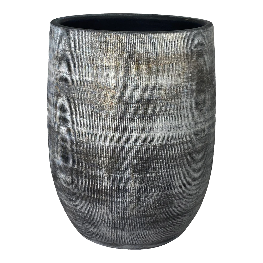 Bloempot Miami hoog - d23 x h30cm - Zwart Cement Bloempot Miami Hoog - D23 X H30cm - Zwart Cement -Bloempot Kortings Winkel