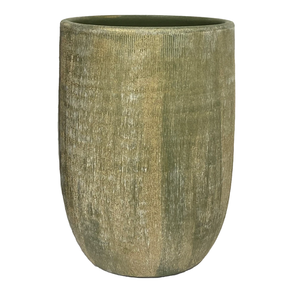 Bloempot Miami hoog - d26 x h40cm - Groen Cement Bloempot Miami Hoog - D26 X H40cm - Groen Cement -Bloempot Kortings Winkel