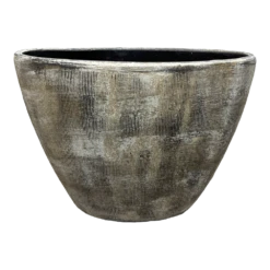 Bloempot Miami Ovaal - L33 X D13 X H24cm - Zwart Cement