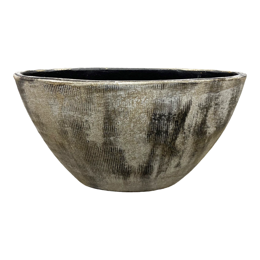 Bloempot Miami ovaal - l35 x d16 x h19cm - Zwart Cement Bloempot Miami Ovaal - L35 X D16 X H19cm - Zwart Cement -Bloempot Kortings Winkel