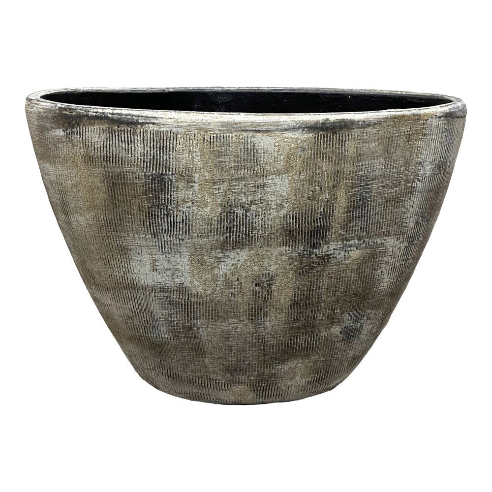 Bloempot Miami ovaal - l39 x d20 x h31cm - Zwart Cement Bloempot Miami Ovaal - L39 X D20 X H31cm - Zwart Cement -Bloempot Kortings Winkel