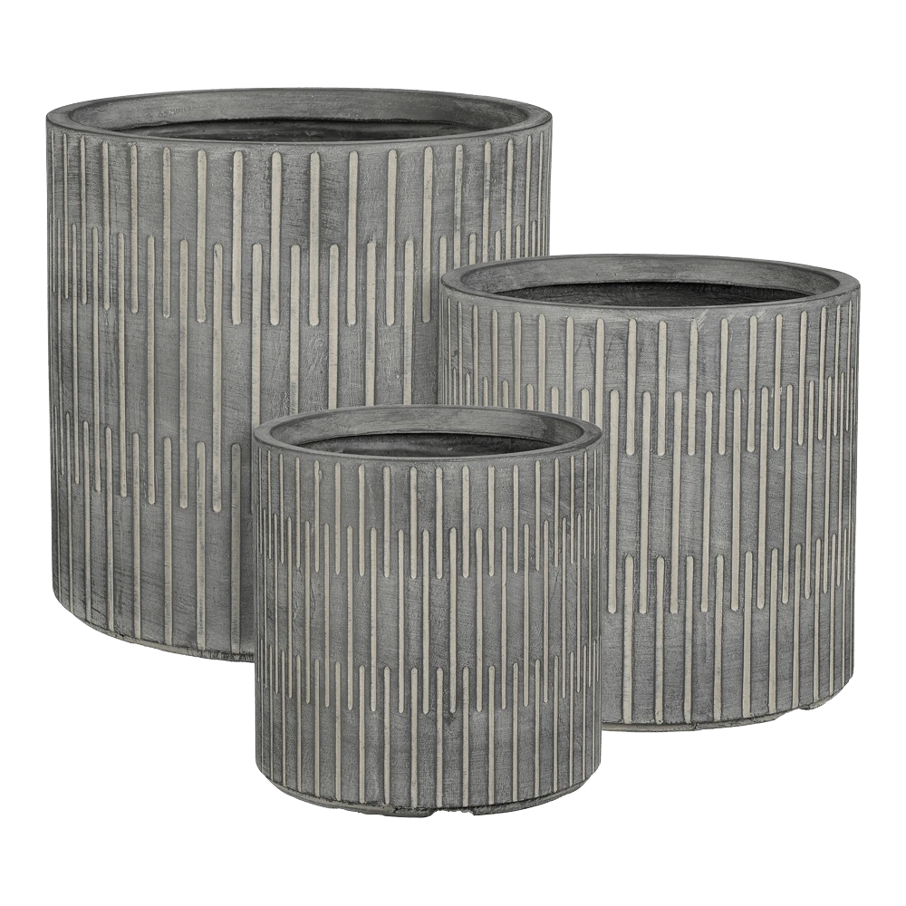 Bloempot Oslo - d44,5 x h44cm - Zwart-grijs Bloempot Oslo - D44,5 X H44cm - Zwart-grijs -Bloempot Kortings Winkel bloempot oslo grijs zwart bloempot 2 3