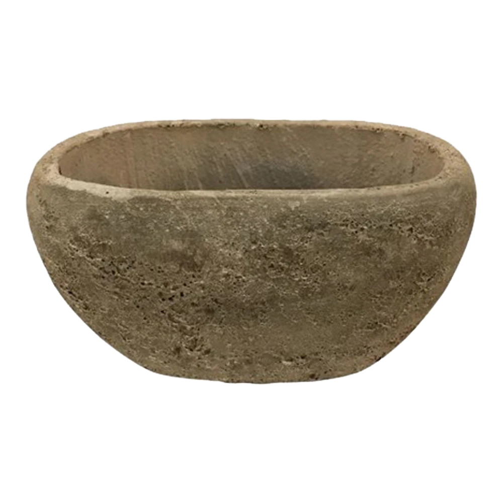 Bloempot Shanon Ovaal - L28 X B18 X H14cm - Earth Groen -Bloempot Kortings Winkel