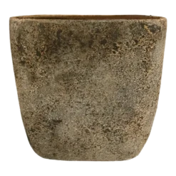 Bloempot Shanon Ovaal - L38 X B16 X H38cm - Earth Zwart