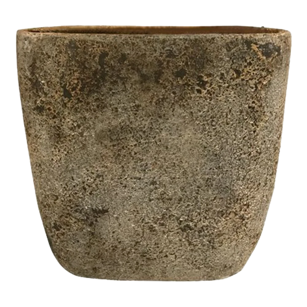 Bloempot Shanon Ovaal - L38 X B16 X H38cm - Earth Zwart -Bloempot Kortings Winkel