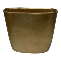 Bloempot Shanon Ovaal - L38 X B16 X H38cm - Mat Goud