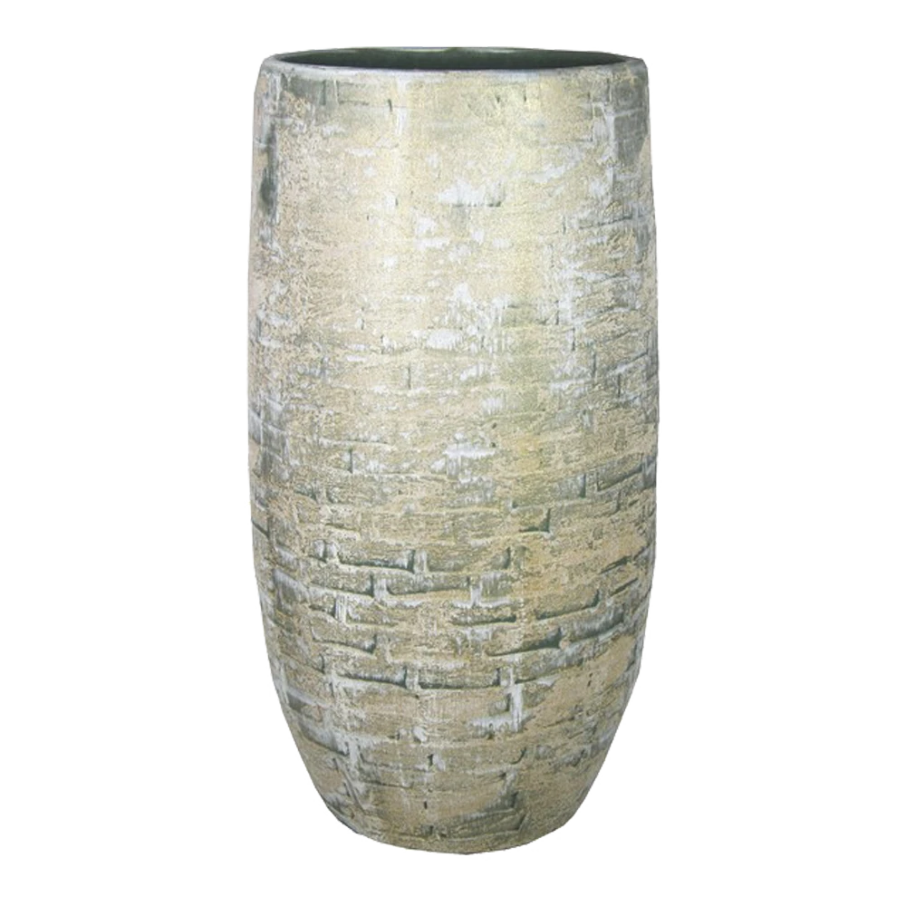 Bloempot Steef hoog - d26 x h50cm - Creme Groen Bloempot Steef Hoog - D26 X H50cm - Creme Groen -Bloempot Kortings Winkel bloempot steef d26 h50 creme groen bloempot 1 6