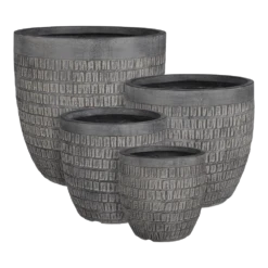 Bloempot Tallinn - D44,5 X H44cm - Zwart-grijs