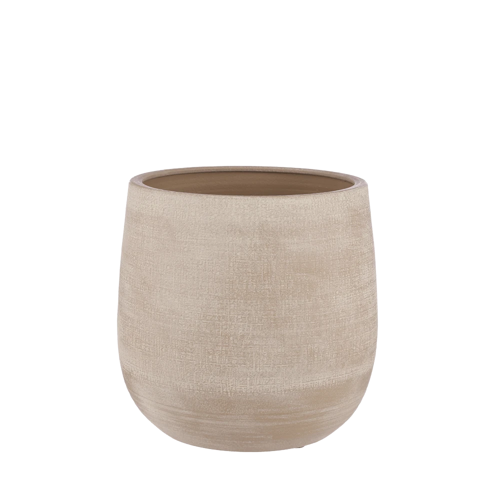 Bloempot Victor - h33 x d36cm - Beige Bloempot Victor - H33 X D36cm - Beige -Bloempot Kortings Winkel
