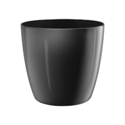 Bloempot Elho Brussels Diamond Rond 25cm - Metallic Zwart