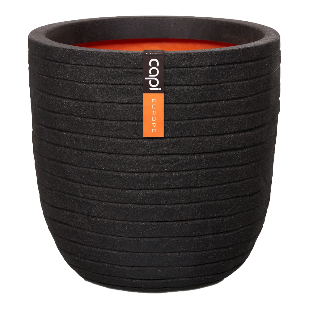 Capi Bloempot Bol Nature Row NL - D54 X H52cm - Zwart -Bloempot Kortings Winkel