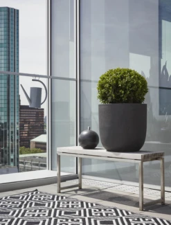 Capi Bloempot Bol Lux Terrazo - D65 X H63cm - Zwart -Bloempot Kortings Winkel capi lux terrazzo hoge pot fit zwart bloempot 5 4 3