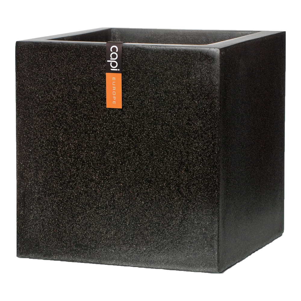 Capi Plantenbak vierkant Lux Terrazo - l20 x b20 x h20cm - Zwart Capi Plantenbak Vierkant Lux Terrazo - L20 X B20 X H20cm - Zwart -Bloempot Kortings Winkel