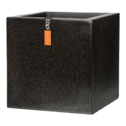 Capi Plantenbak Vierkant Lux Terrazo - L60 X B60 X H60cm - Zwart