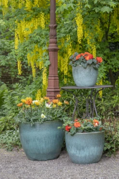 Bloempot Glazed Egg - D38 X H32cm - Groen -Bloempot Kortings Winkel glazed egg pot moss green d38h32 bloempot groen 7 6