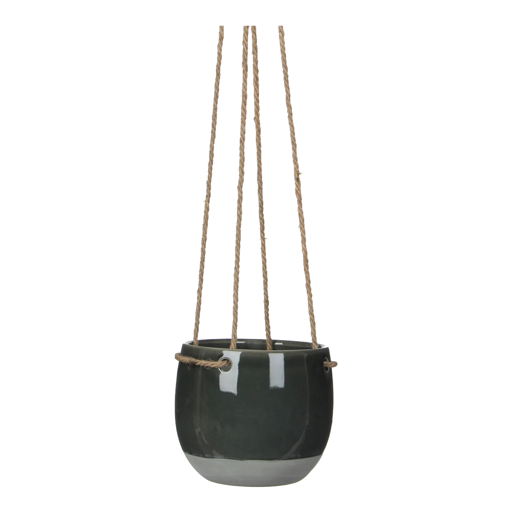 Hangpot Resa - D13,5 X H11,5cm - Donkergrijs -Bloempot Kortings Winkel