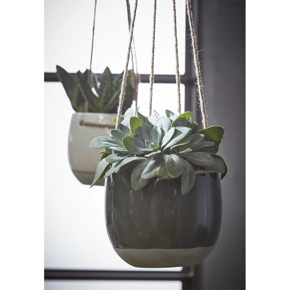Hangpot Resa - d18,5 x h17cm - Donkergrijs Hangpot Resa - D18,5 X H17cm - Donkergrijs -Bloempot Kortings Winkel