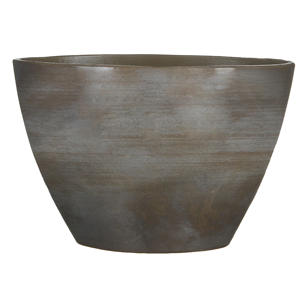 Bloempot Lester ovaal - l40 x b20 x h27cm - Donkergrijs Bloempot Lester Ovaal - L40 X B20 X H27cm - Donkergrijs -Bloempot Kortings Winkel