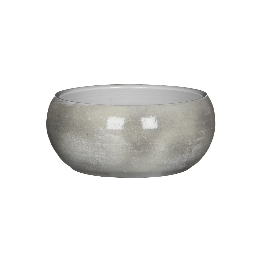 Plantenschaal Lester - d28 x h12cm - Grijs Plantenschaal Lester - D28 X H12cm - Grijs -Bloempot Kortings Winkel