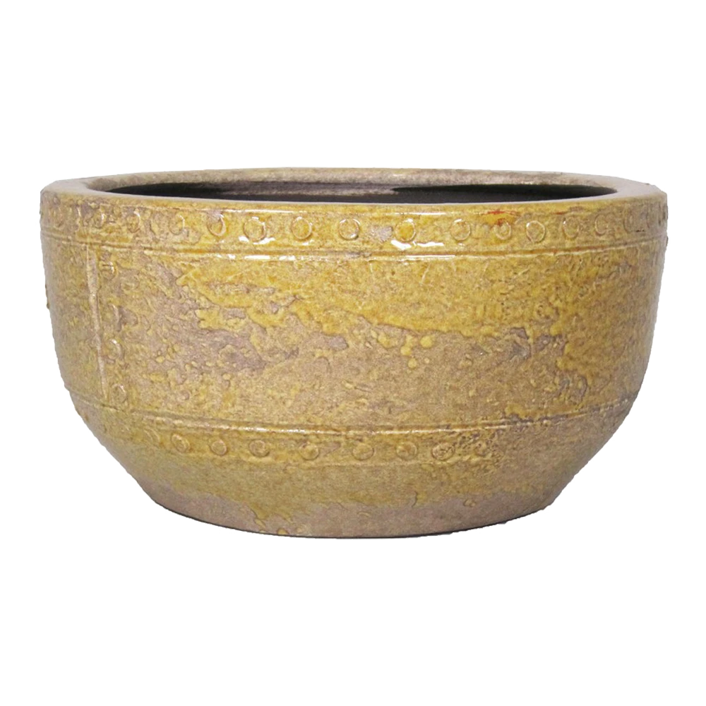 Plantenschaal Fien - d24 x h12cm - Okergeel Plantenschaal Fien - D24 X H12cm - Okergeel -Bloempot Kortings Winkel plantenschaal fien d24 h12 okergeel plantenschaal 1 3