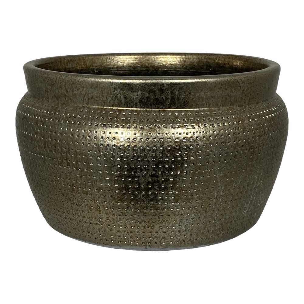 Plantenschaal Marrakesh - d24 x h14cm - Zilver Goud Plantenschaal Marrakesh - D24 X H14cm - Zilver Goud -Bloempot Kortings Winkel