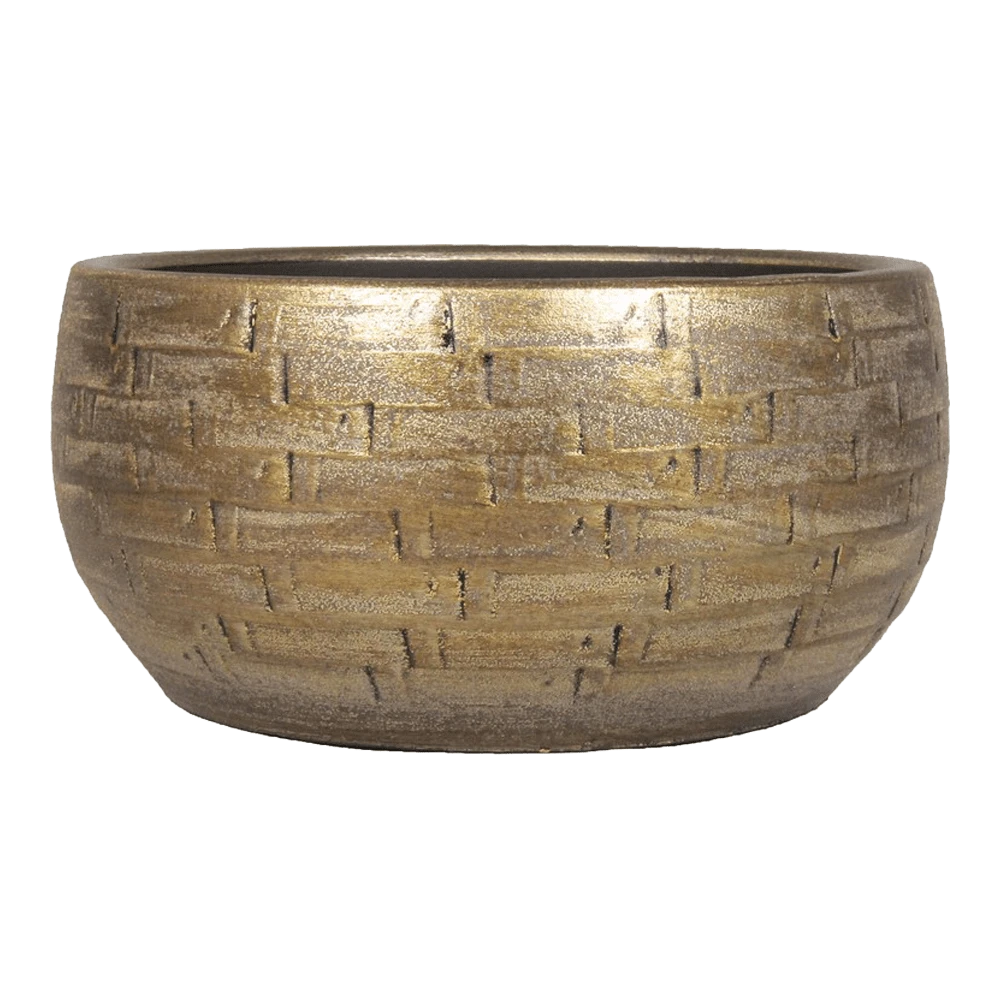 Plantenschaal Steef - d32 x h15cm - Industrieel Goud Plantenschaal Steef - D32 X H15cm - Industrieel Goud -Bloempot Kortings Winkel