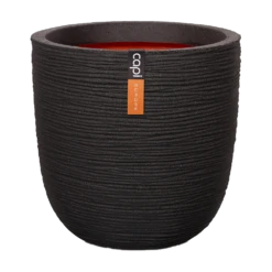 Capi Bloempot Bol Nature Rib NL - D35 X H34cm - Zwart -Bloempot Kortings Winkel pot bol rib nl 35x34 zwart bloempot 1 8