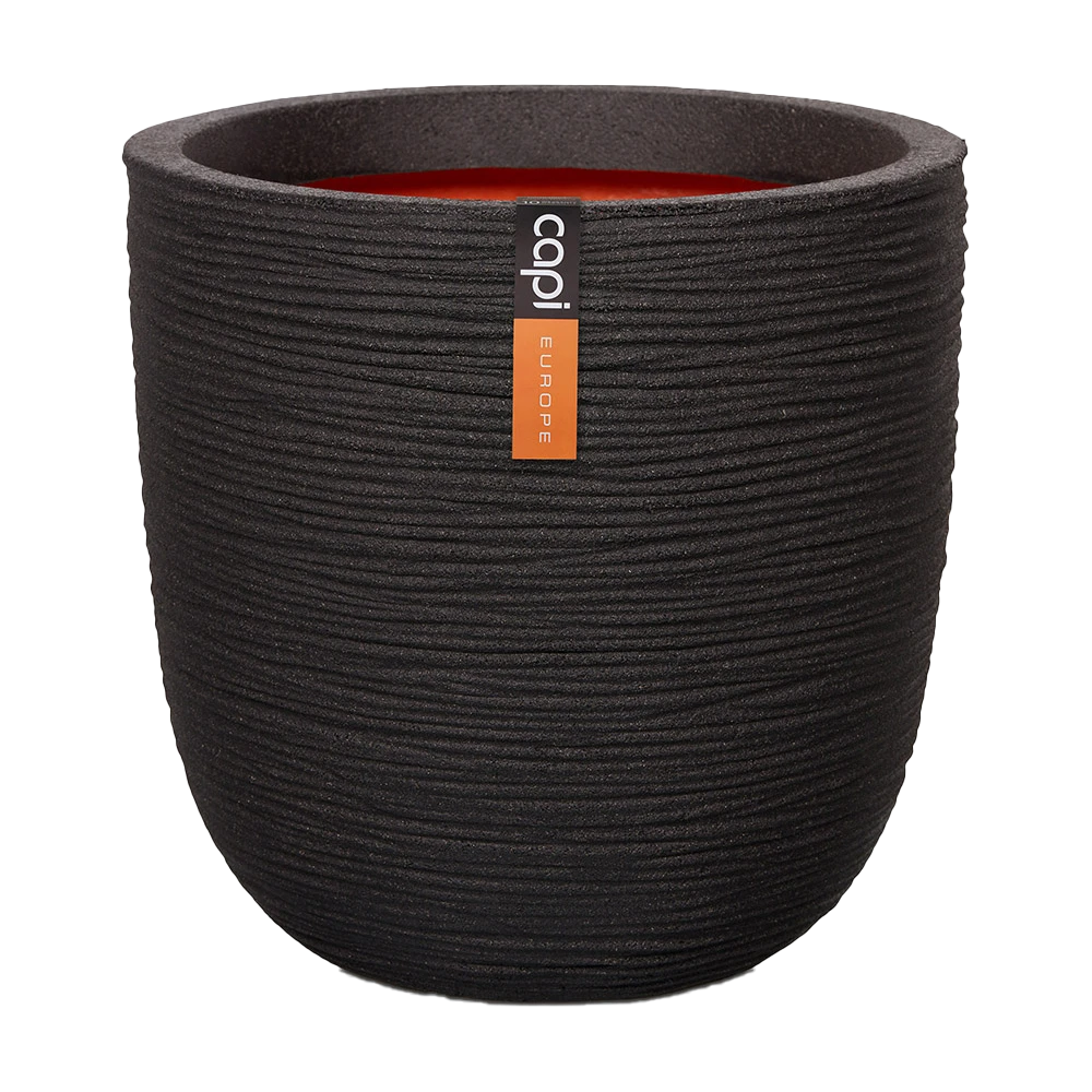 Capi Bloempot bol Nature Rib NL - d55 x h53cm - Zwart Capi Bloempot Bol Nature Rib NL - D55 X H53cm - Zwart -Bloempot Kortings Winkel