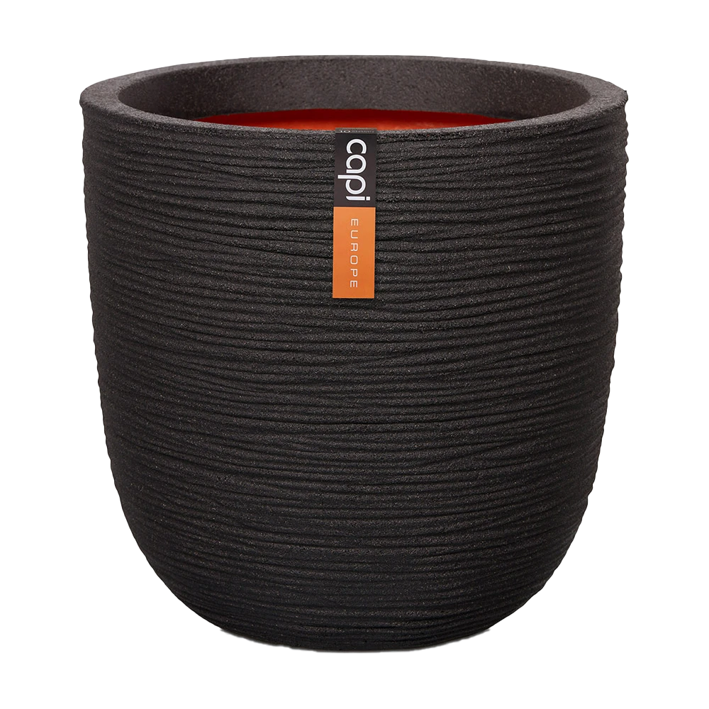 Capi Bloempot bol Nature Rib NL - d43 x h41cm - Zwart Capi Bloempot Bol Nature Rib NL - D43 X H41cm - Zwart -Bloempot Kortings Winkel