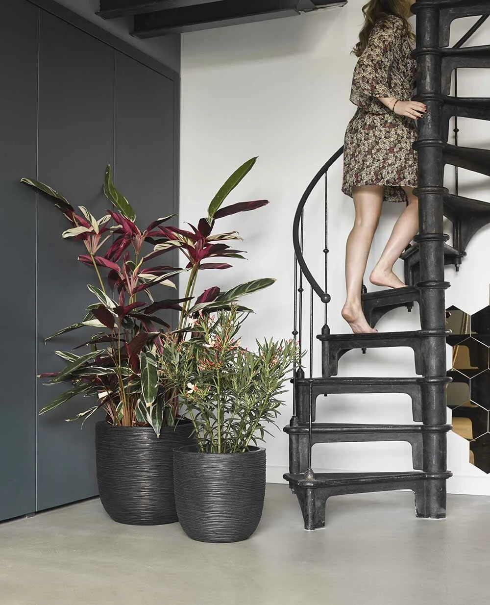 Capi Bloempot bol Nature Rib NL - d43 x h41cm - Zwart Capi Bloempot Bol Nature Rib NL - D43 X H41cm - Zwart -Bloempot Kortings Winkel