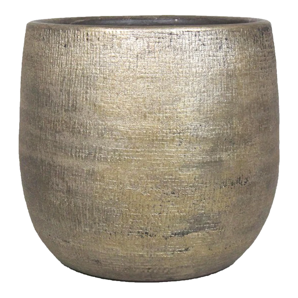 Bloempot Mira - d29 x h27cm - Goud Bloempot Mira - D29 X H27cm - Goud -Bloempot Kortings Winkel pot mira d29 h27cm industrieel goud bloempot 1