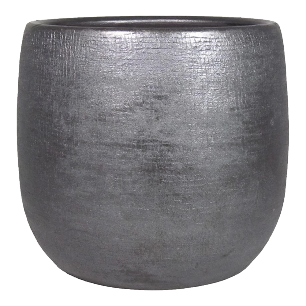 Bloempot Mira - d34 x h31cm - antraciet Bloempot Mira - D34 X H31cm - Antraciet -Bloempot Kortings Winkel pot mira d34 h31cm industrieel zwart bloempot antraciet 1