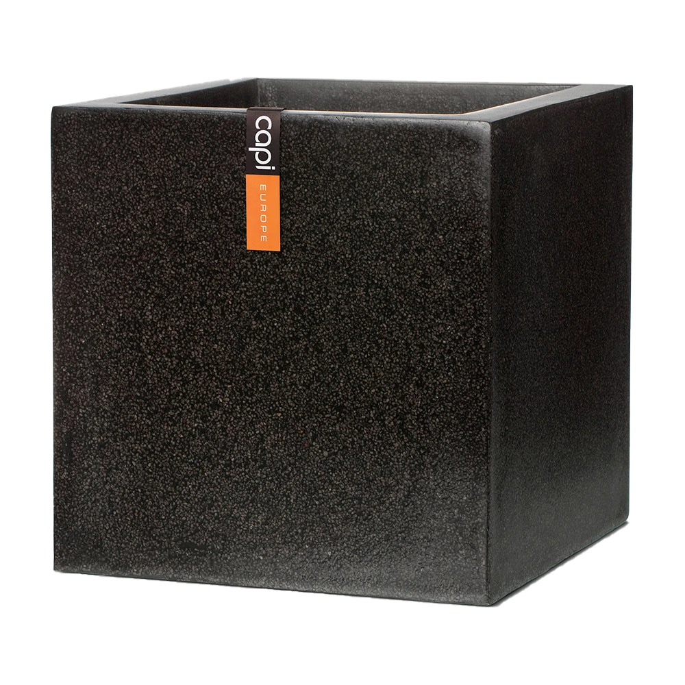 Capi Plantenbak vierkant Lux Terrazo - l30 x b30 x h30cm - Zwart Capi Plantenbak Vierkant Lux Terrazo - L30 X B30 X H30cm - Zwart -Bloempot Kortings Winkel