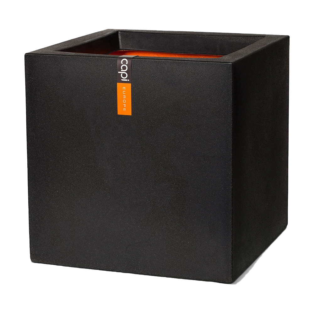Capi Plantenbak vierkant Urban Smooth NL - l40 x b40 x h40cm - Zwart Capi Plantenbak Vierkant Urban Smooth NL - L40 X B40 X H40cm - Zwart -Bloempot Kortings Winkel