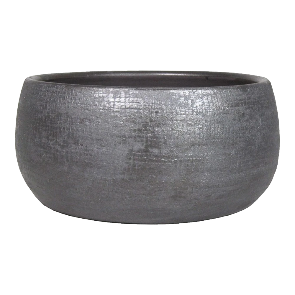 Plantenschaal Mira - d34 x h15cm - antraciet Plantenschaal Mira - D34 X H15cm - Antraciet -Bloempot Kortings Winkel schaal mira d34 h15cm industrieel plantenschaal antraciet 1