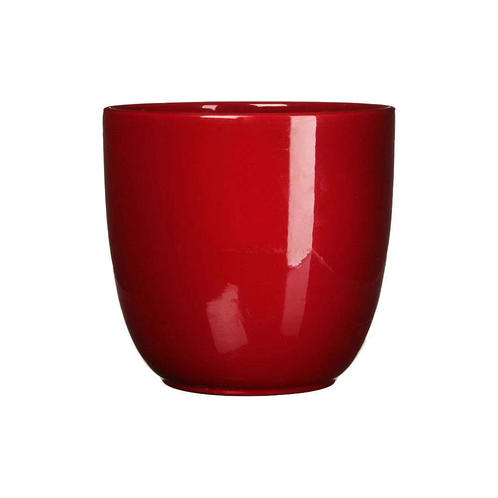 Bloempot Tusca - d25 x h23cm - Donkerrood Bloempot Tusca - D25 X H23cm - Donkerrood -Bloempot Kortings Winkel