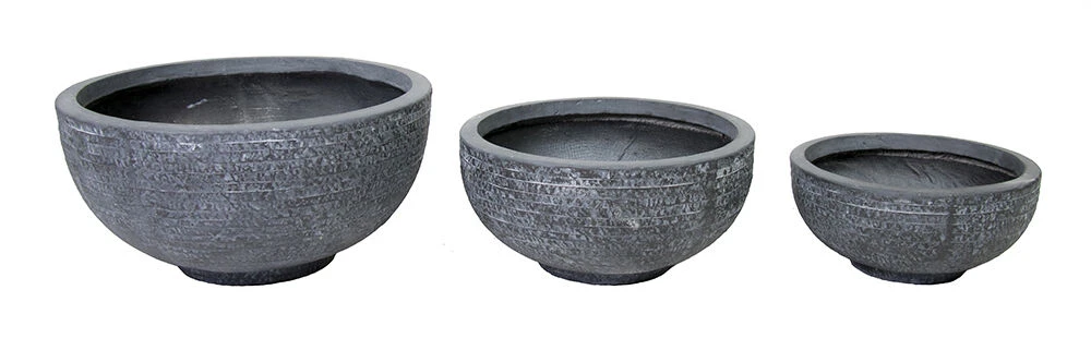 Plantenschaal Utah - d44 x h21cm - Donkergrijs Plantenschaal Utah - D44 X H21cm - Donkergrijs -Bloempot Kortings Winkel utah round bowl graphite d44h21 schaal 6 8