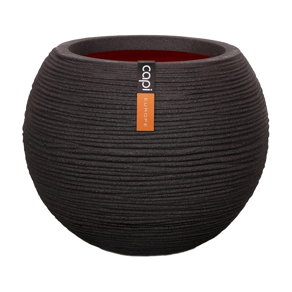 Capi Bloempot hoog Nature Rib NL - d40 x h32cm - Zwart Capi Bloempot Hoog Nature Rib NL - D40 X H32cm - Zwart -Bloempot Kortings Winkel