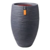 Capi Bloempot Hoog Nature Elegant Deluxe Rib NL - D56 X H84cm - Donkergrijs -Bloempot Kortings Winkel vaas elegant deluxe rib nl 56x84 donkergrijs bloempot 1 4