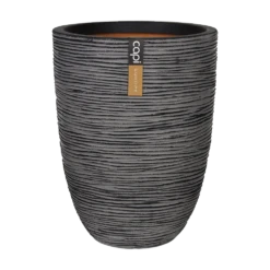 Capi Bloempot Nature Elegant Rib NL - D34 X H46cm - Antraciet
